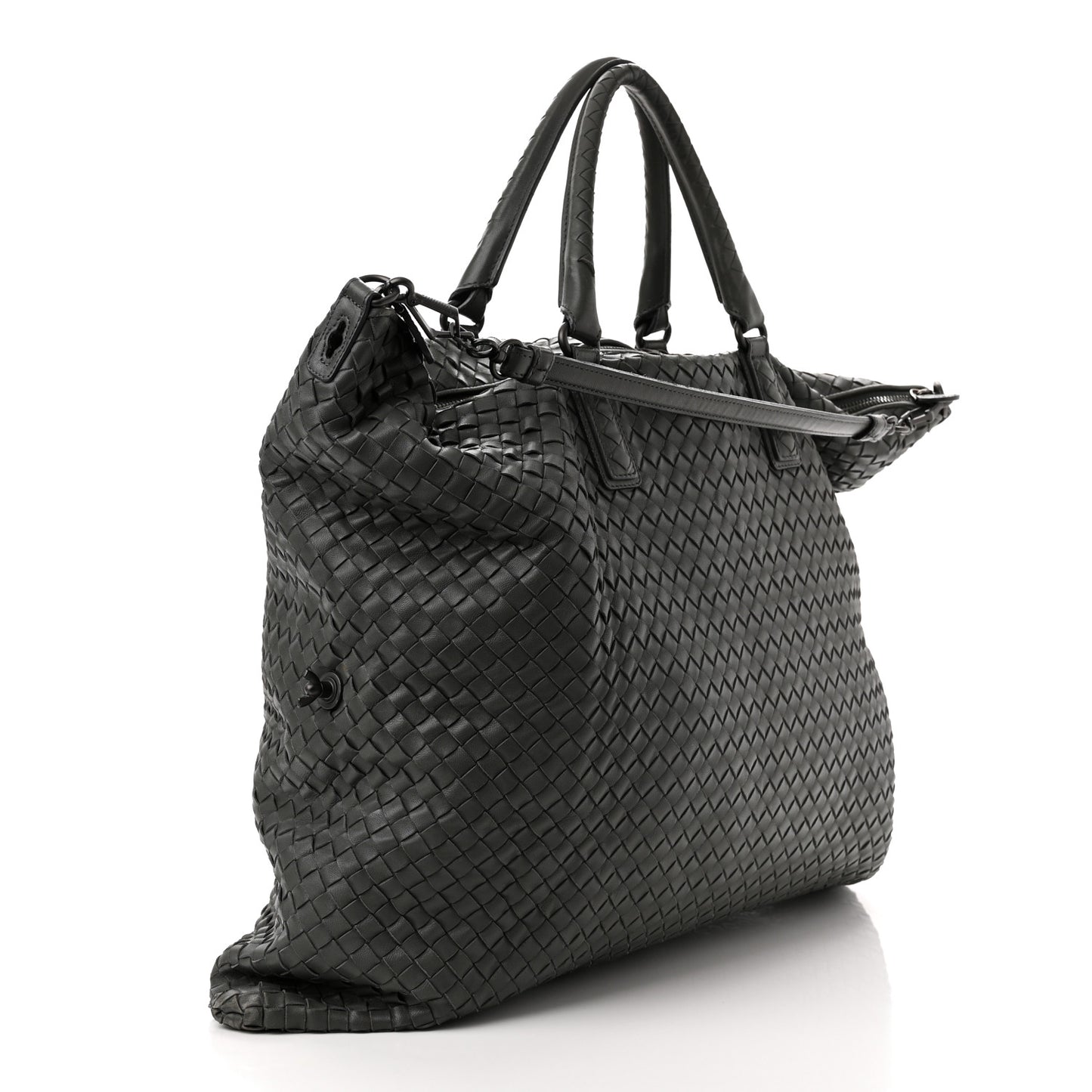 Nappa Intrecciato Maxi Convertible Tote Grey