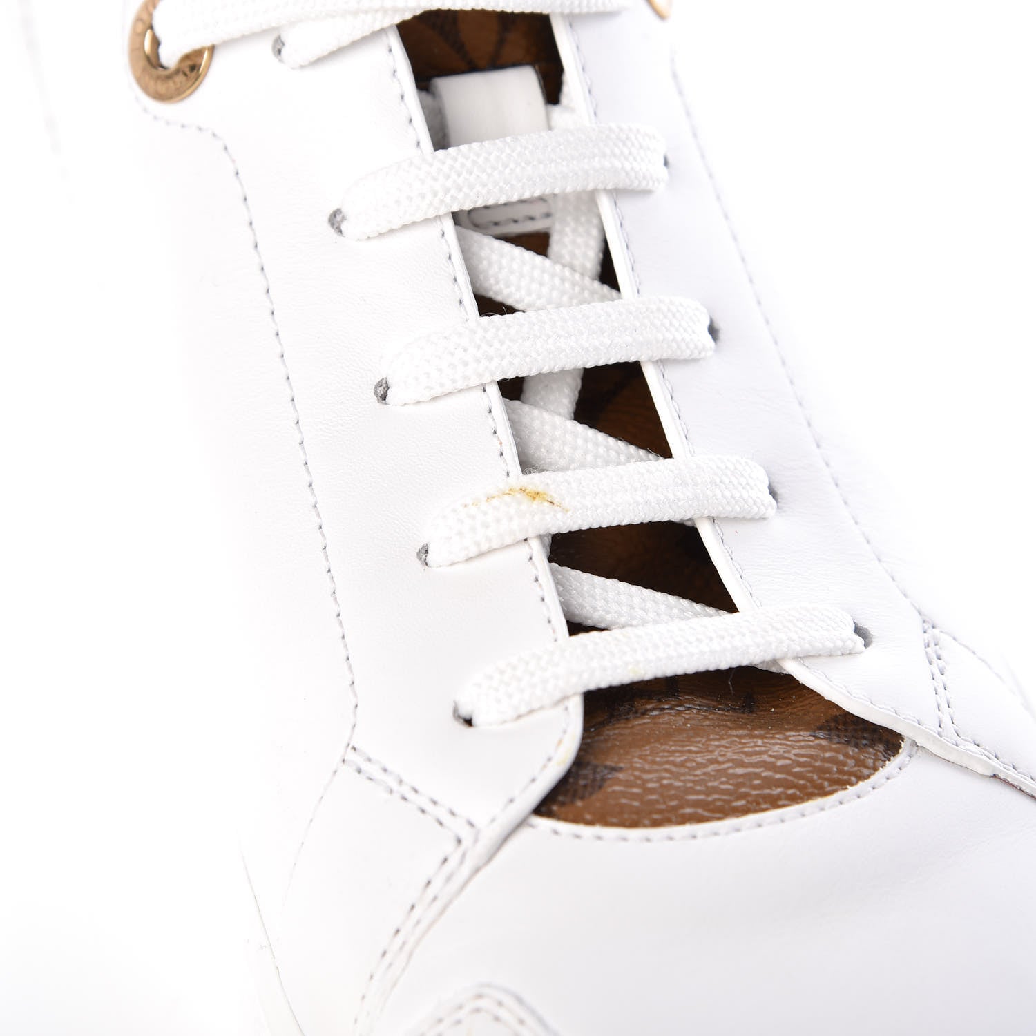 Louis Vuitton Calfskin Reverse Monogram Boombox High Top Sneakers 37.5 White 10 of 10