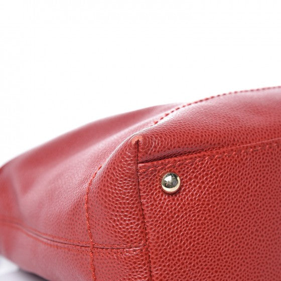 Caviar CC Wood Chain Hobo Red