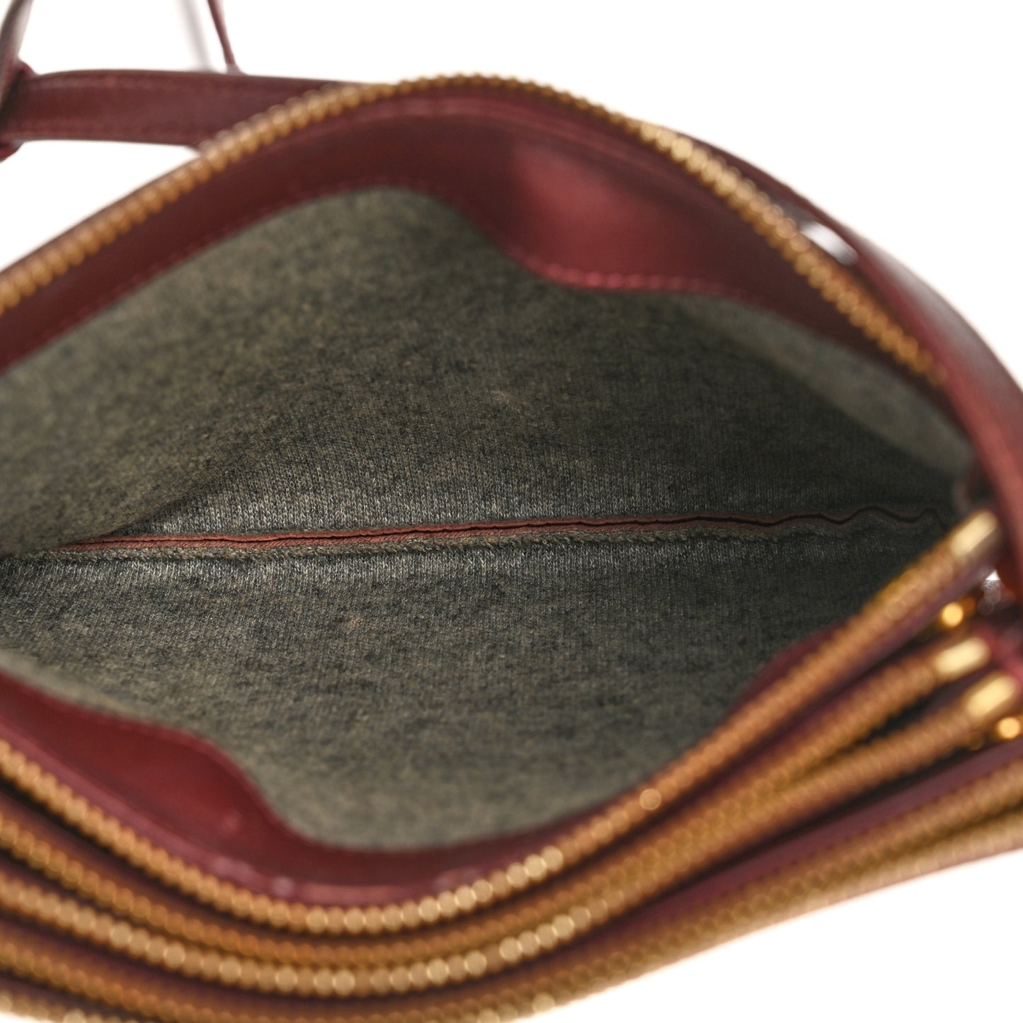 Lambskin Large Trio Crossbody Bag Burgundy