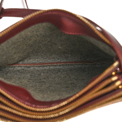 Celine Lambskin Large Trio Crossbody Bag Burgundy 7 of 14