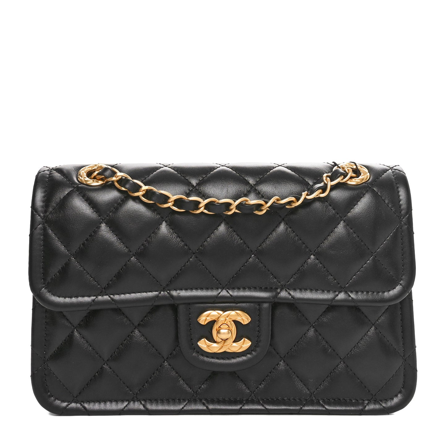 Calfskin Quilted Sweet Crush Flap Bag Black