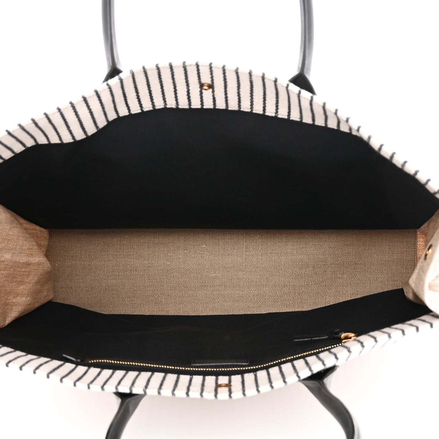 Embroidered Cotton Linen Rive Gauche Noe Tote Natural Black