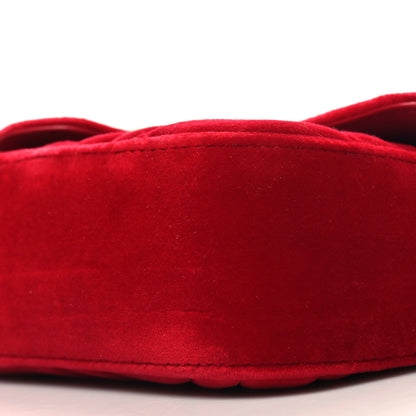 Gucci Velvet Matelasse Mini GG Marmont Shoulder Bag Hibiscus Red 11 of 11