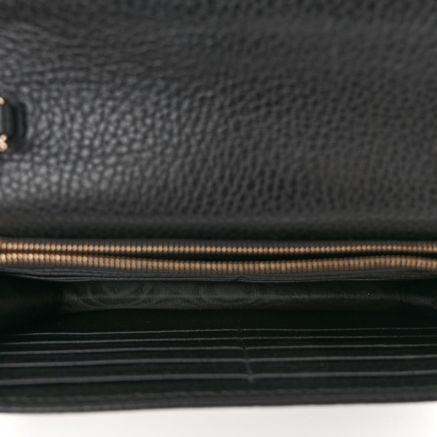 Dollar Calfskin Interlocking G Chain Wallet Black