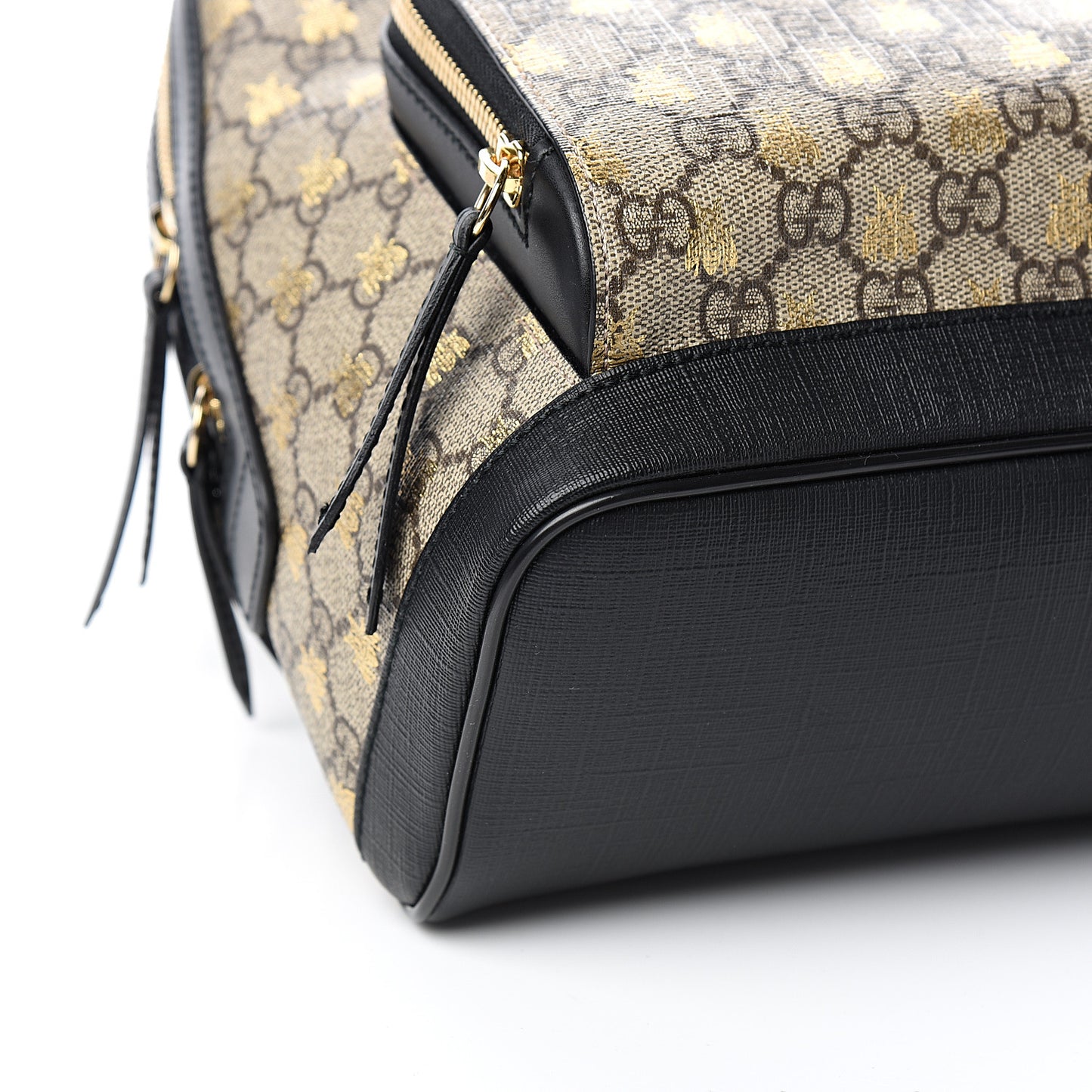 GG Supreme Monogram Bees Print Small Day Backpack Beige Oro Black
