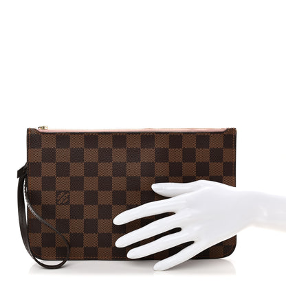 Louis Vuitton Damier Ebene Neverfull MM GM Pochette Rose Ballerine 2 of 8