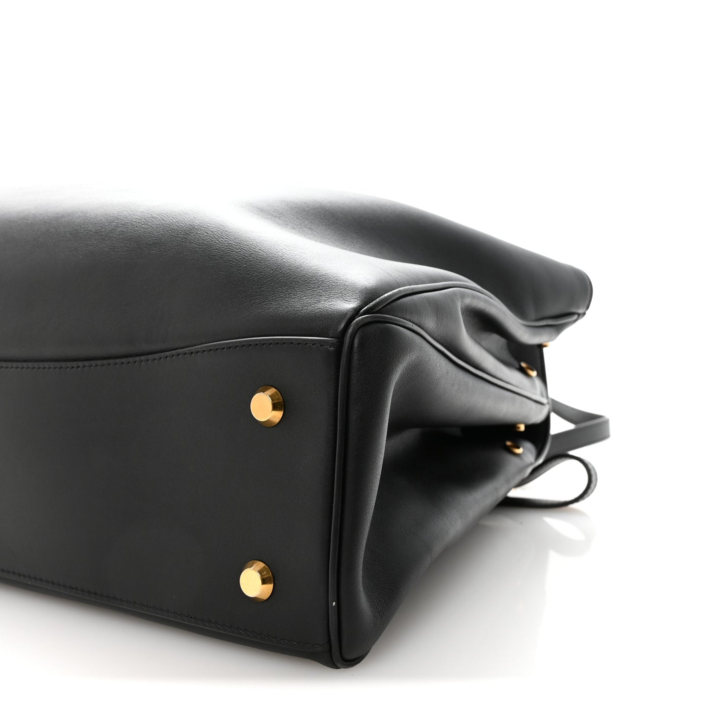 Smooth Calfskin Large Rodeo Top Handle Handbag Black