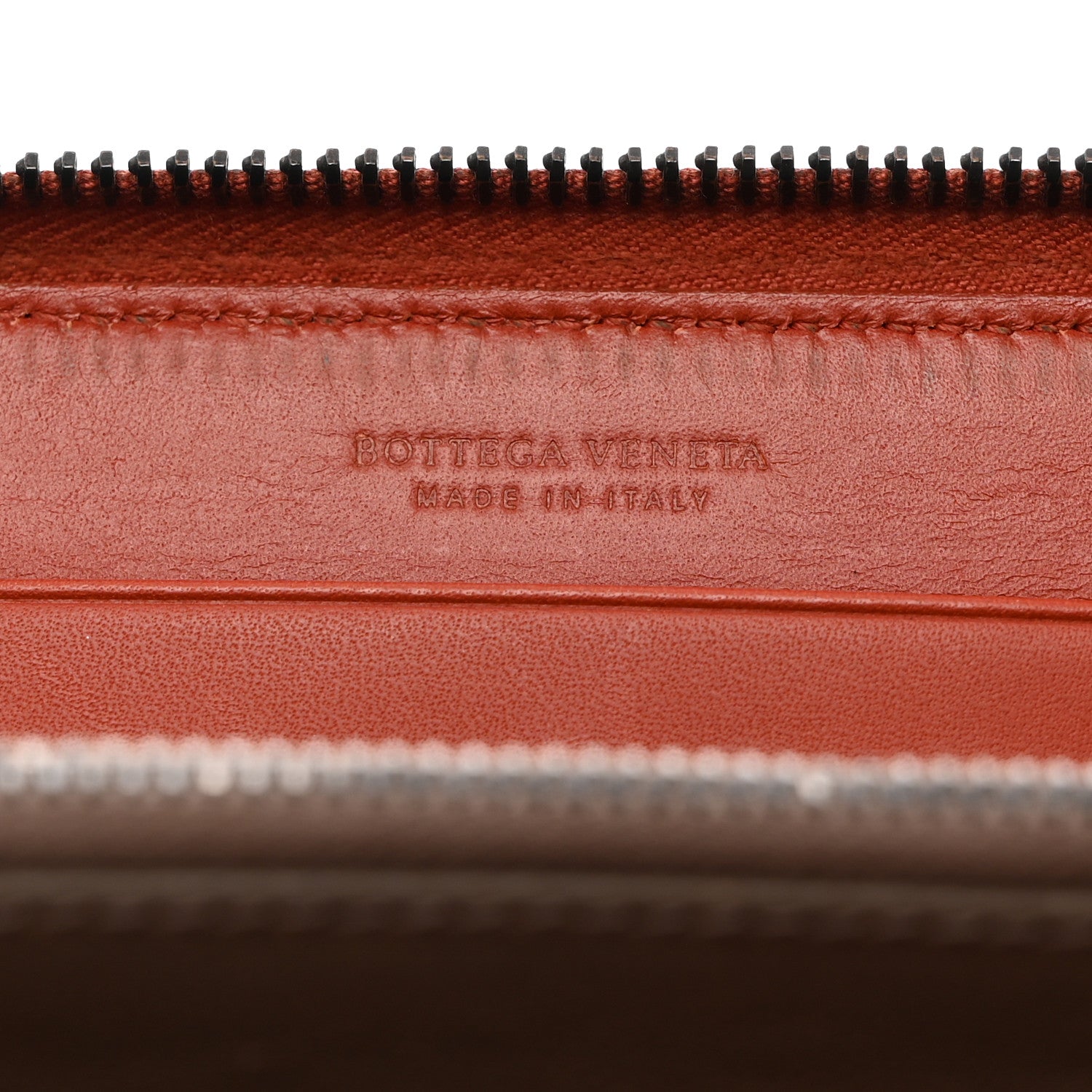 Bottega Veneta Nappa Intrecciato Zip Around Wallet Rust 6 of 11