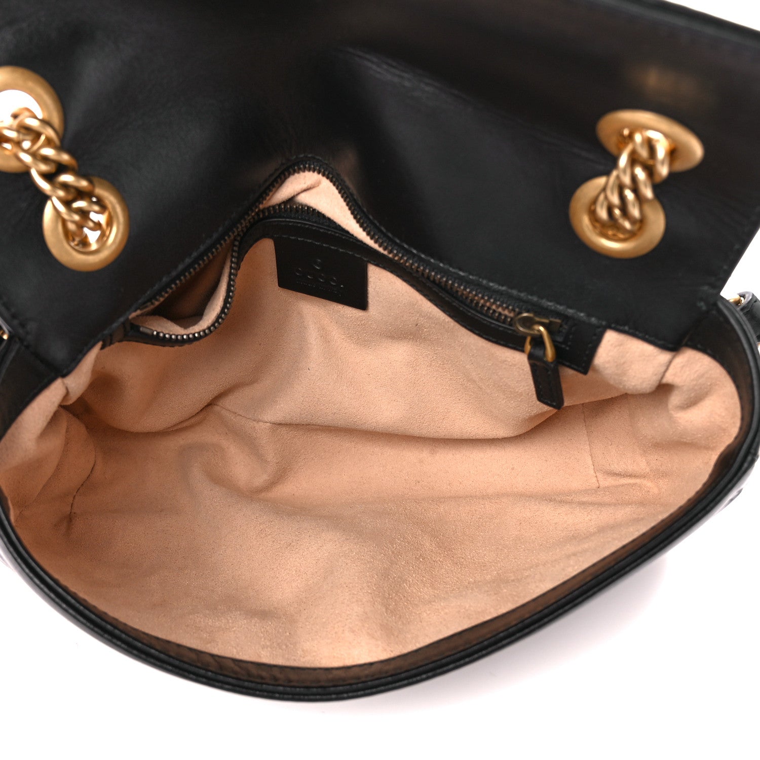 Gucci Calfskin Matelasse Small GG Marmont Shoulder Bag Black 5 of 11