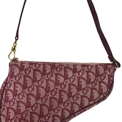 Christian Dior Monogram Mini Saddle Pochette Burgundy 9 of 10