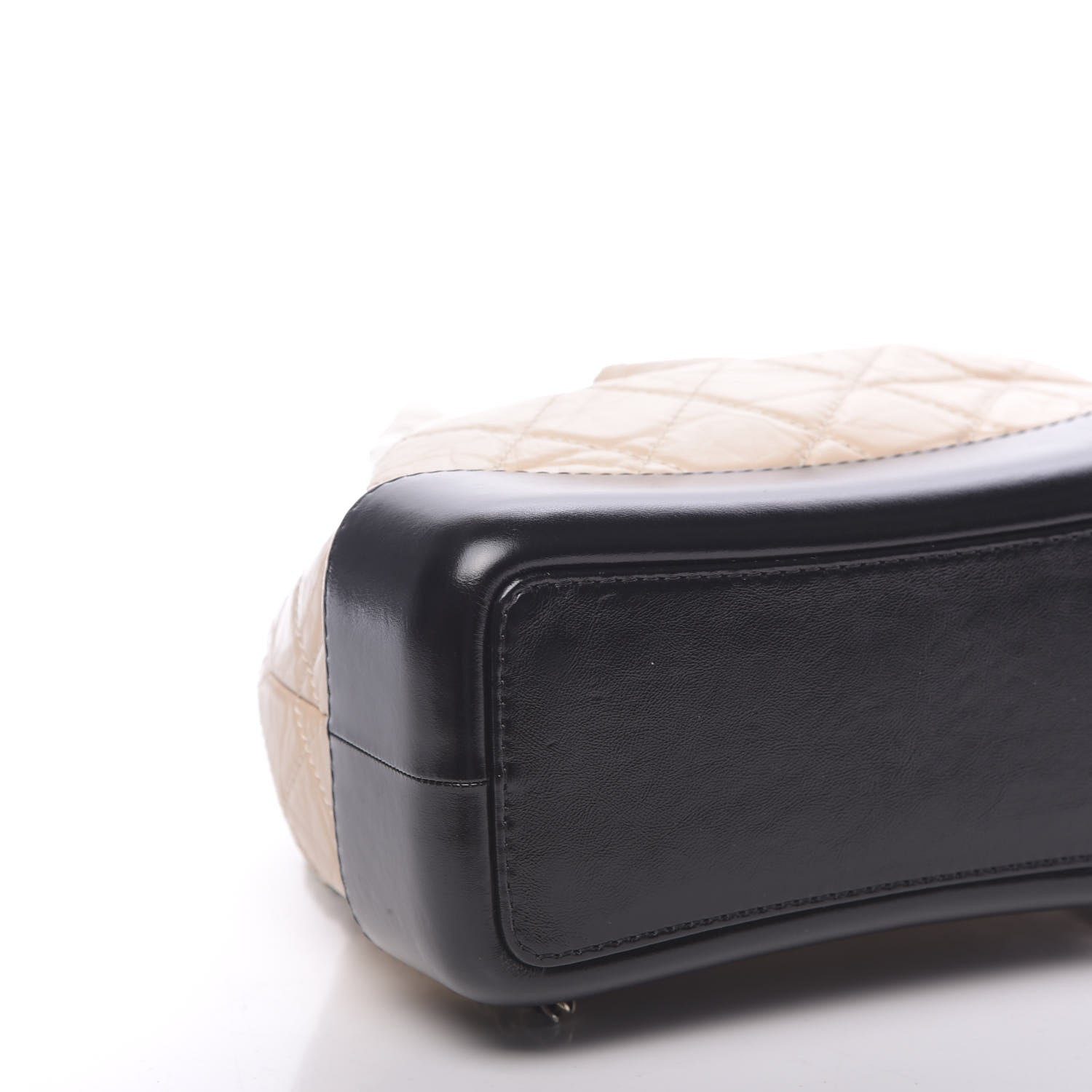 Chanel Aged Calfskin Quilted Small Gabrielle Backpack Beige Black 7 of 9