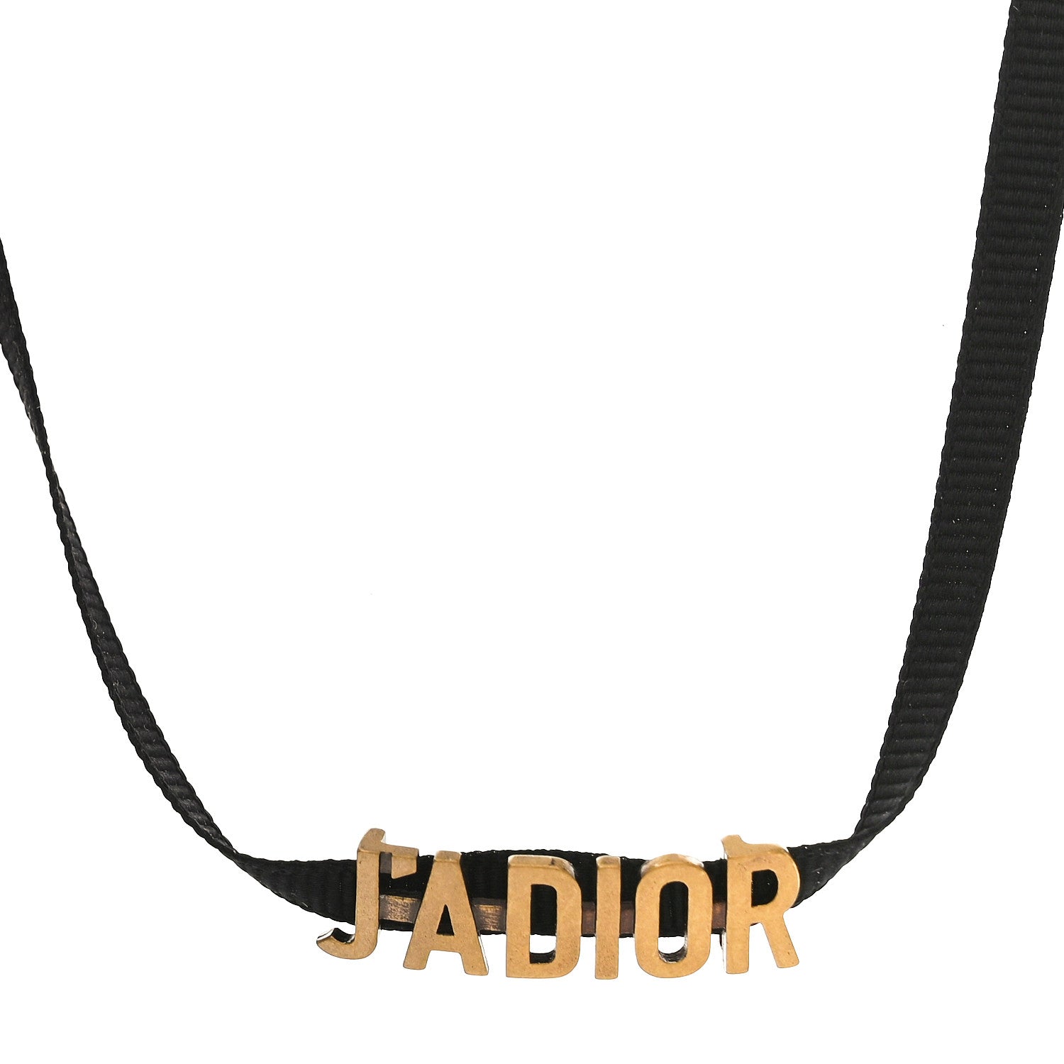 Christian Dior Grosgrain Ribbon Dior Logo Choker Necklace Black 1 of 4