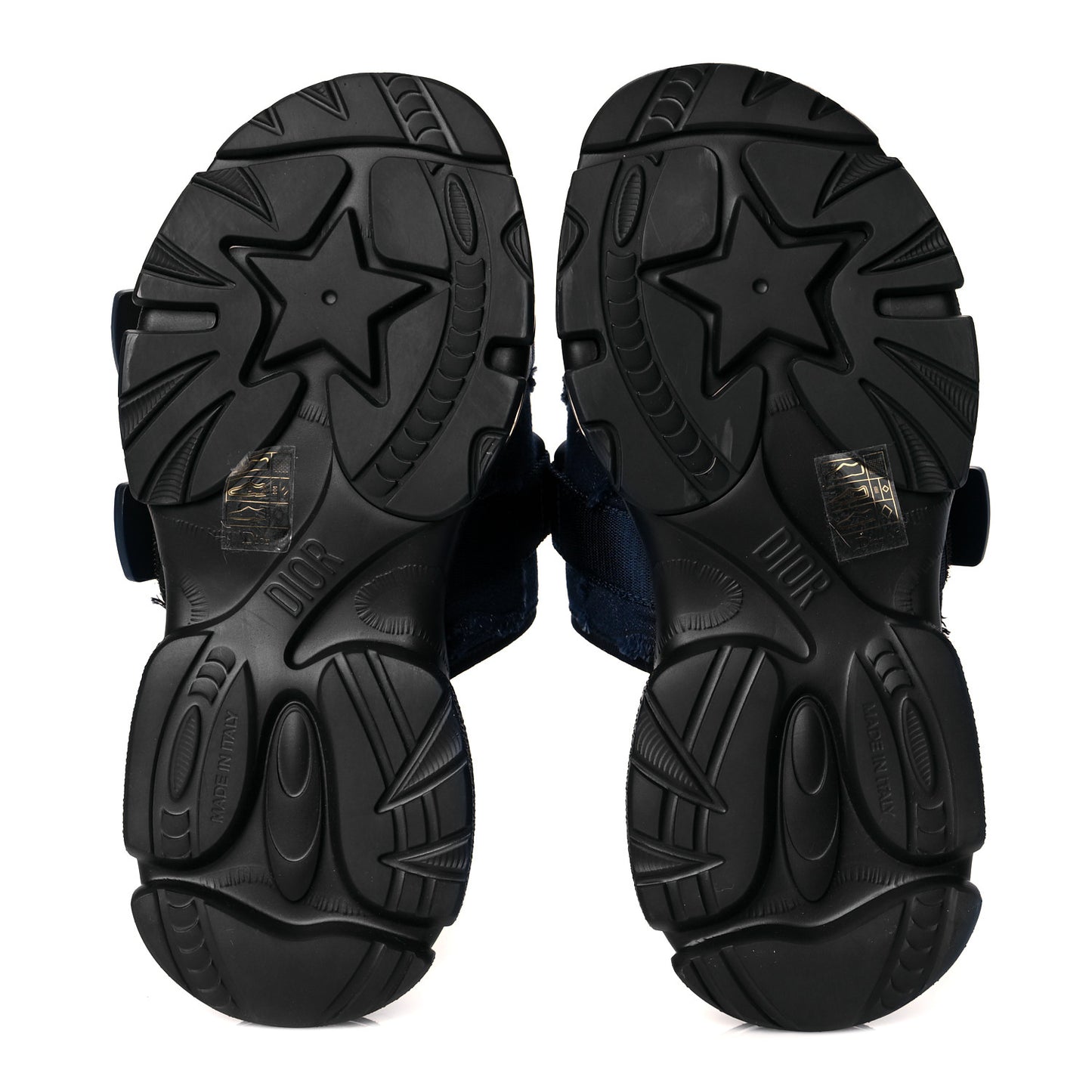 Technical Fabric Denim D-Wander Slide Sandals 37 Blue