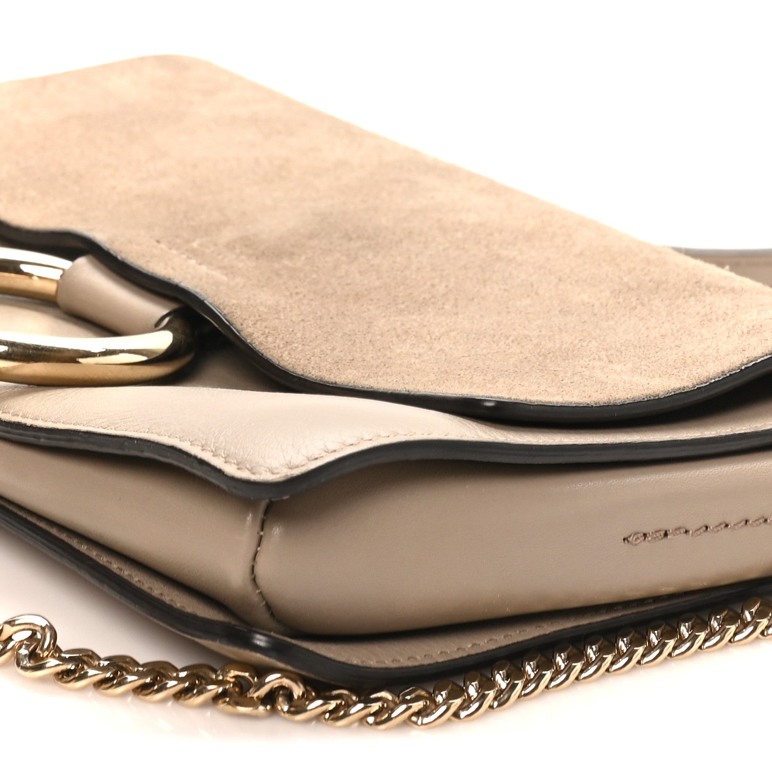 Chloe Suede Calfskin Small Faye Shoulder Bag Motty Grey 9 of 10