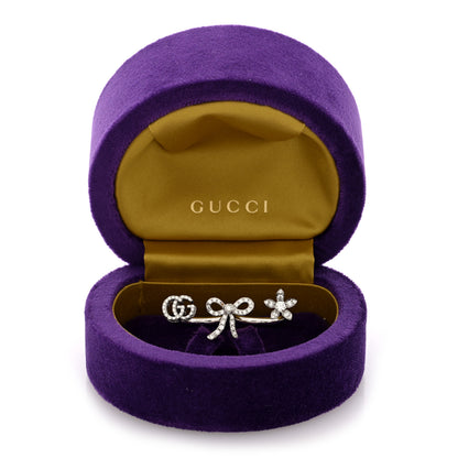 Gucci 18K White Gold Diamond Flora Bow Flower Ring M 6 of 6