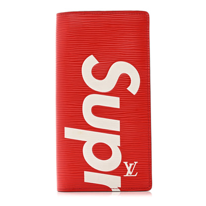 Louis Vuitton X Supreme Epi Brazza Wallet Red 1 of 9