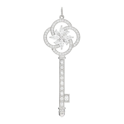 Tiffany Platinum Diamond Victoria Cluster Key Pendant 1 of 4