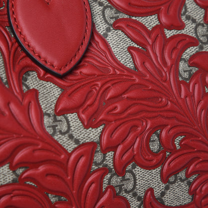 Gucci GG Supreme Monogram Arabesque Medium Boston Hibiscus Red 12 of 15
