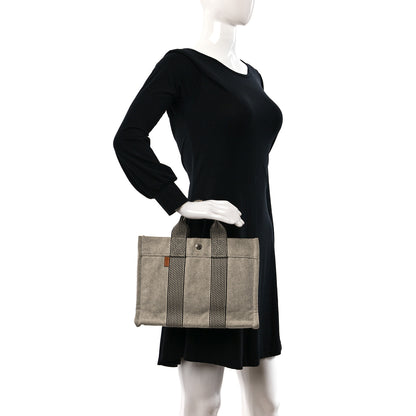 Hermes Canvas Herline PM Tote Light Grey 2 of 9