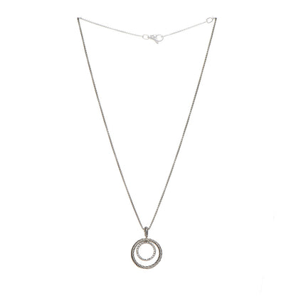 David Yurman Sterling Silver Diamond Mobile Circle Pendant Necklace 3 of 5