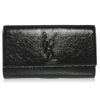 Saint Laurent Textured Patent Monogram Large Belle De Jour Clutch Black 1 of 7