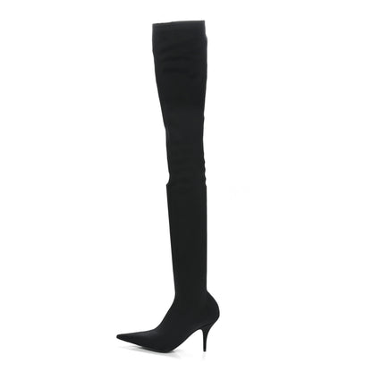 Balenciaga Spandex Pointed Toe Knife Thigh High Boots 35 Black 1 of 7