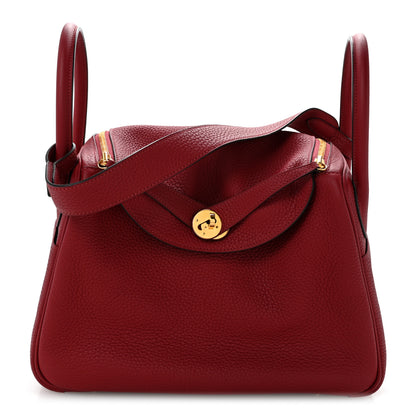Hermes Taurillon Clemence Lindy 30 Rouge Grenat 1 of 13