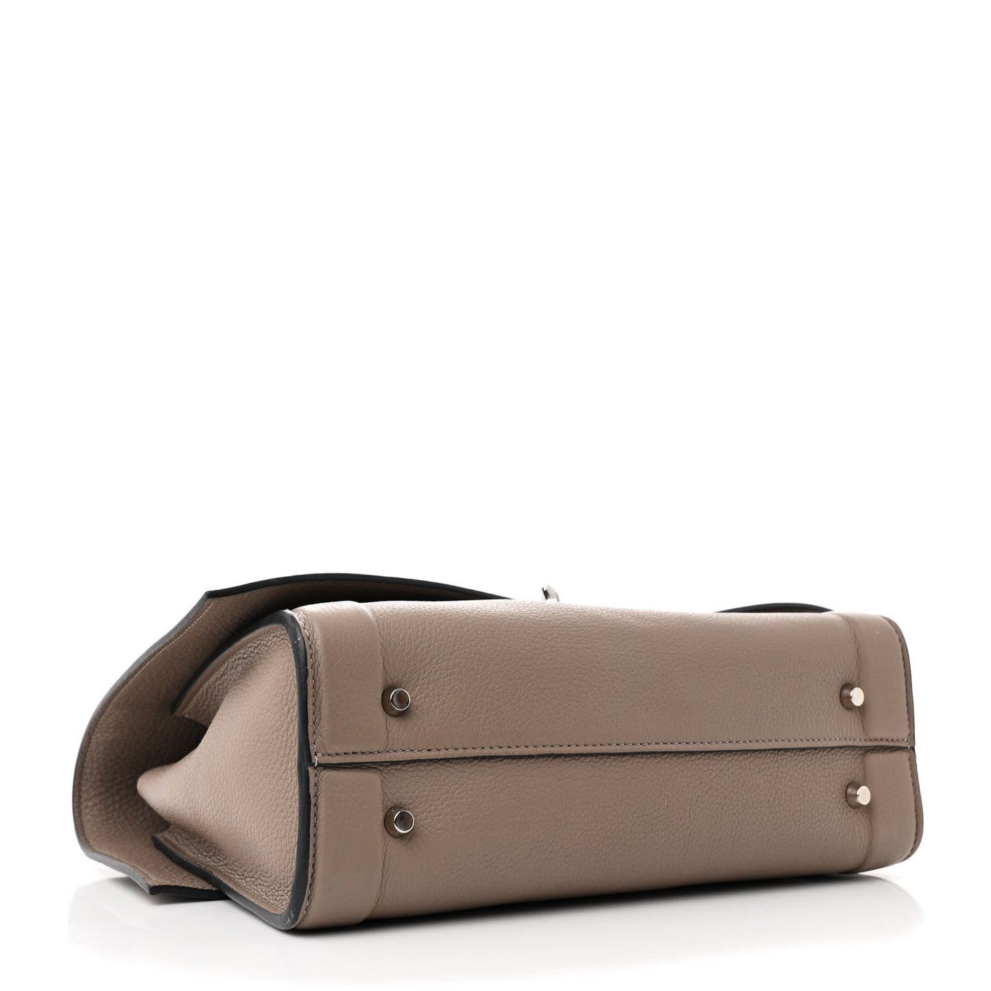 Grained Calfskin Small Shark Lock Satchel Mastic