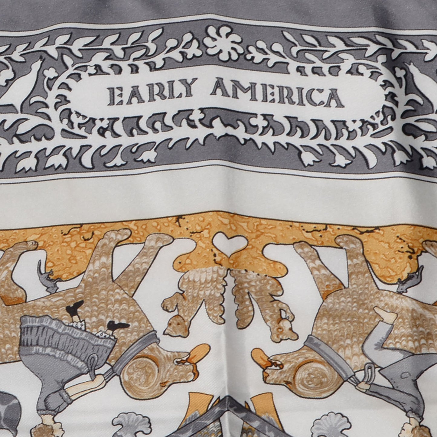 Silk Early America Scarf 90 Grey
