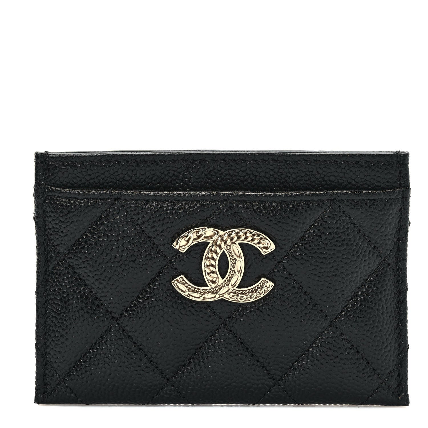 Chanel Caviar Quilted Multi Chain CC Card Holder Black 1 of 7