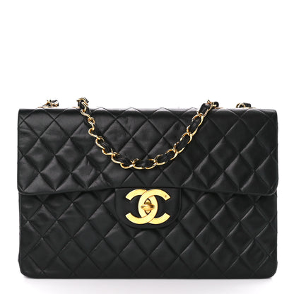Chanel Lambskin Quilted XL Jumbo Single Flap Black 1 of 11