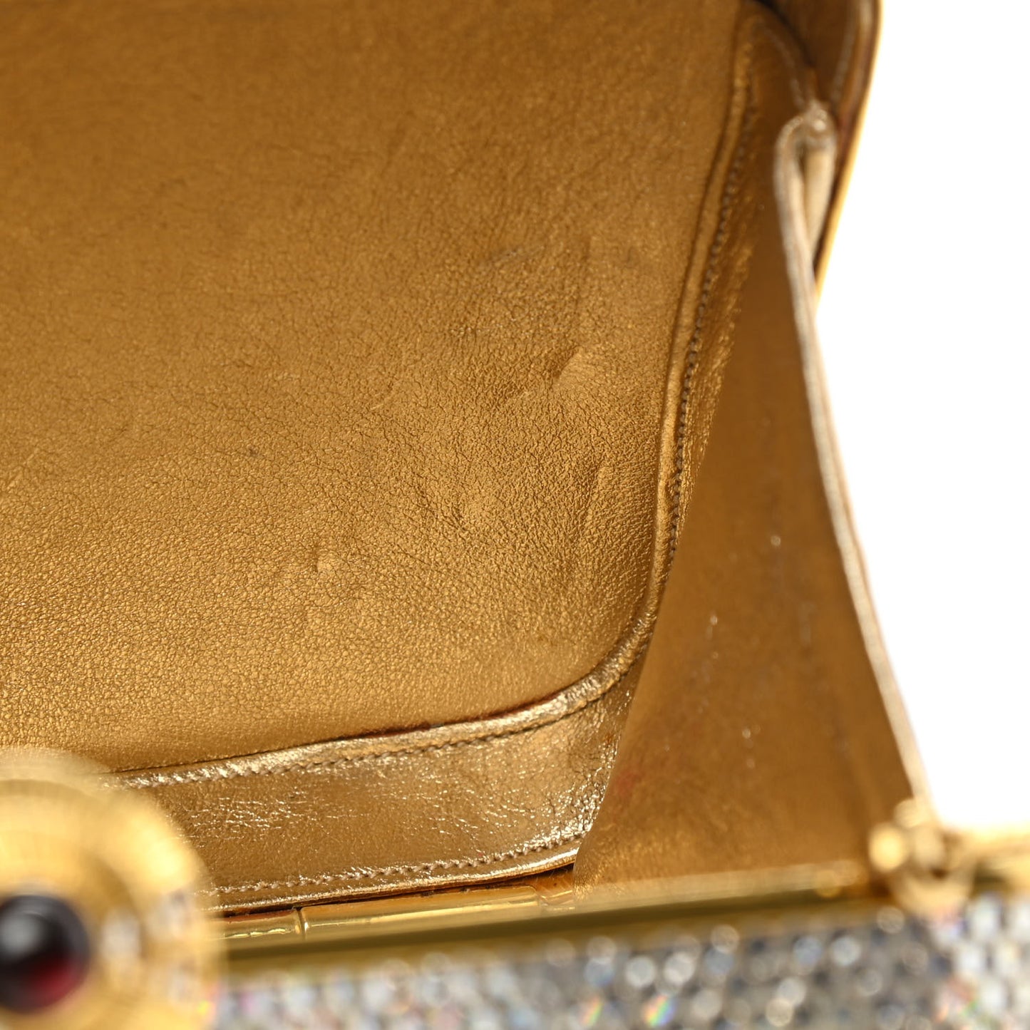 Swarovski Crystal Minaudiere Clutch Gold