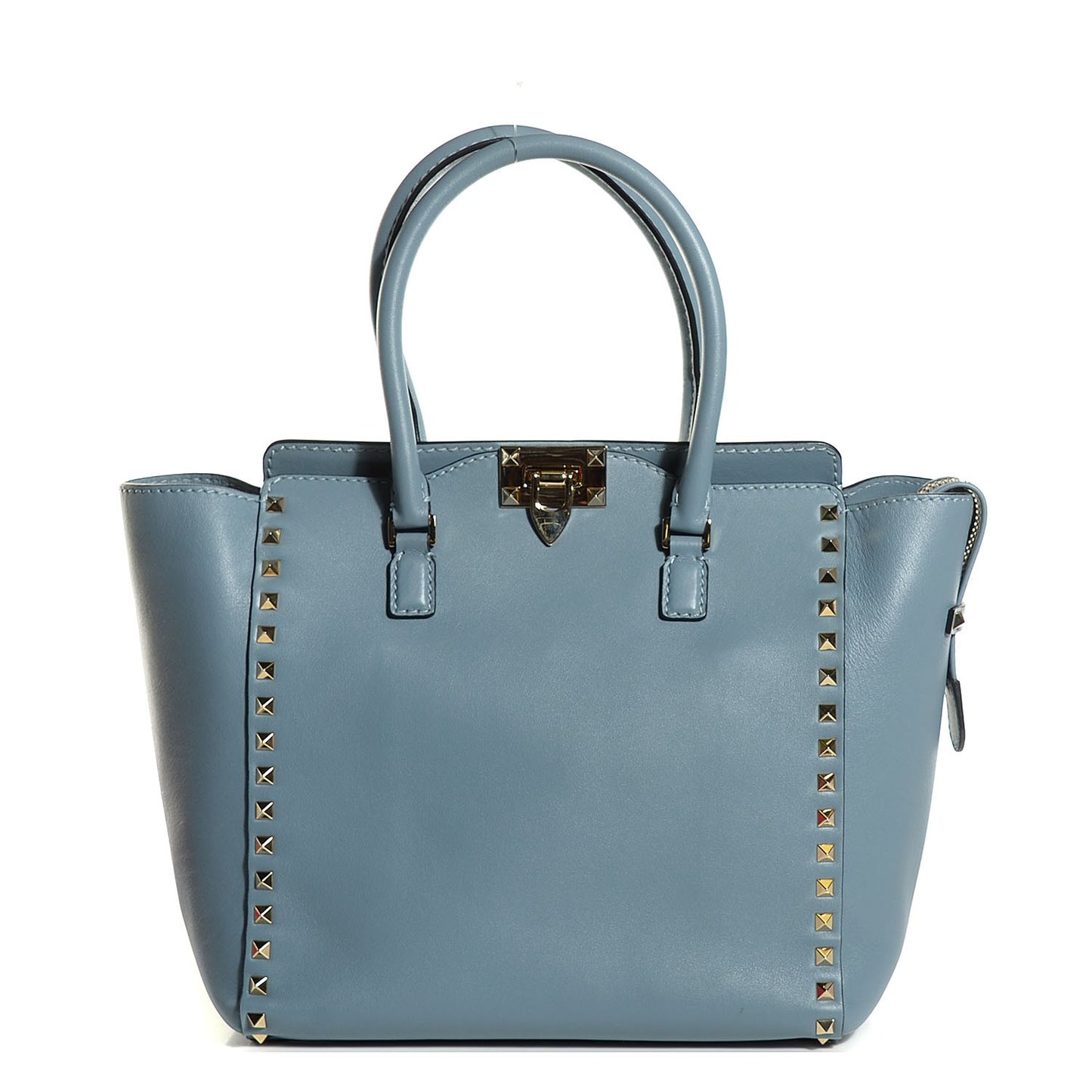 Vitello Rockstud Double Handle Tote London Stone