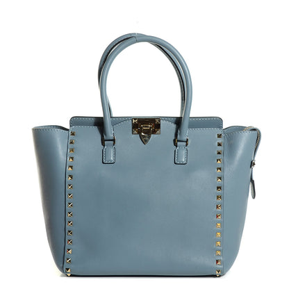 Valentino Garavani Vitello Rockstud Double Handle Tote London Stone 1 of 10