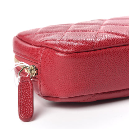 Chanel Caviar Quilted Small Curvy Pouch Cosmetic Case Pink 5 of 10