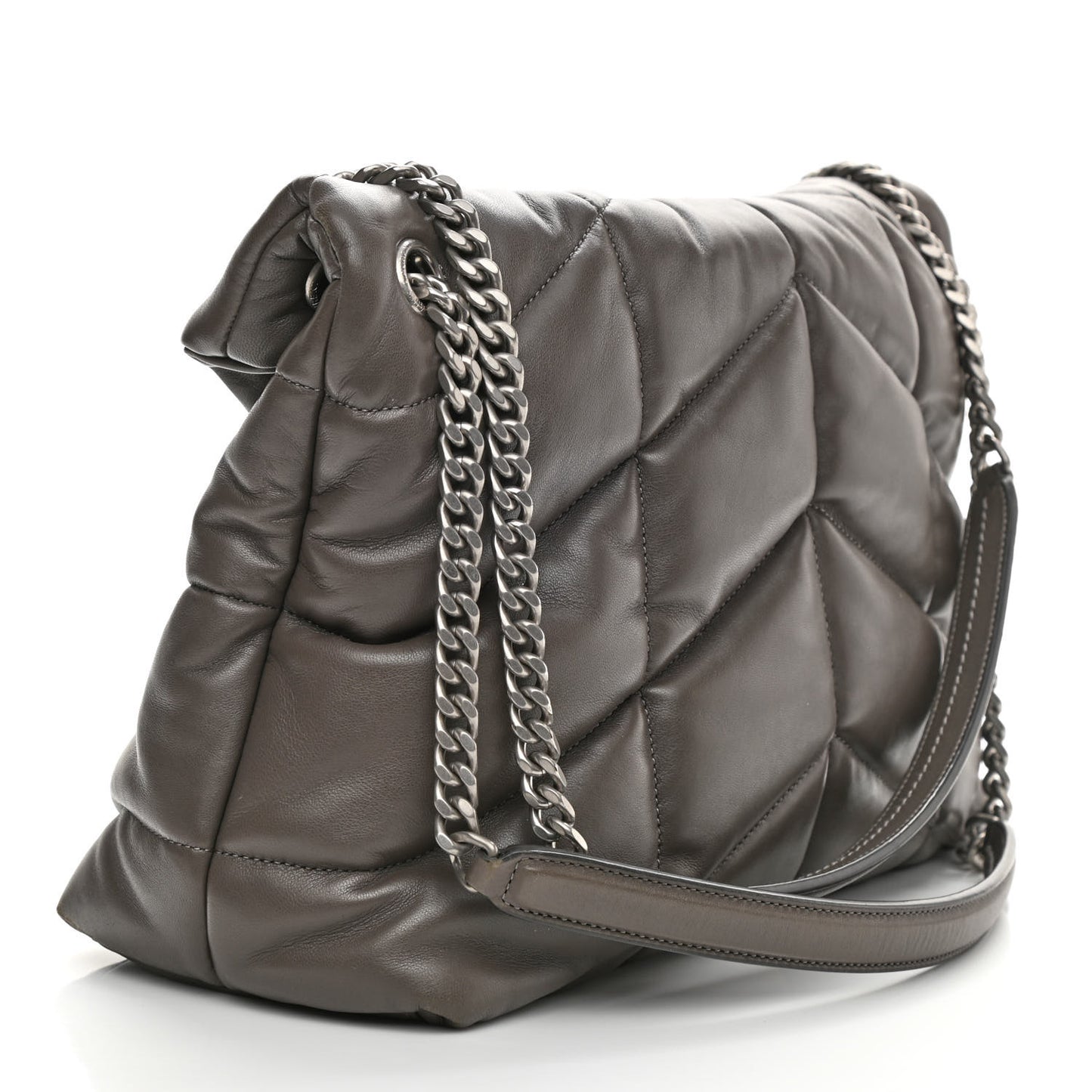 Calfskin Y Quilted Monogram Medium Loulou Chain Satchel Concrete