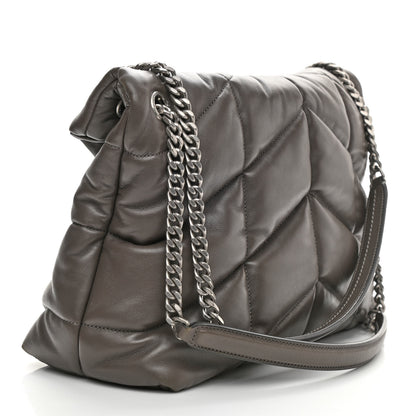 Saint Laurent Calfskin Y Quilted Monogram Medium Loulou Chain Satchel Concrete 3 of 12