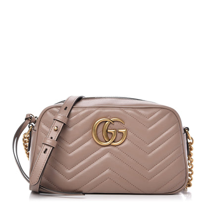Gucci Calfskin Matelasse Small GG Marmont Chain Shoulder Bag Porcelain Rose 1 of 9