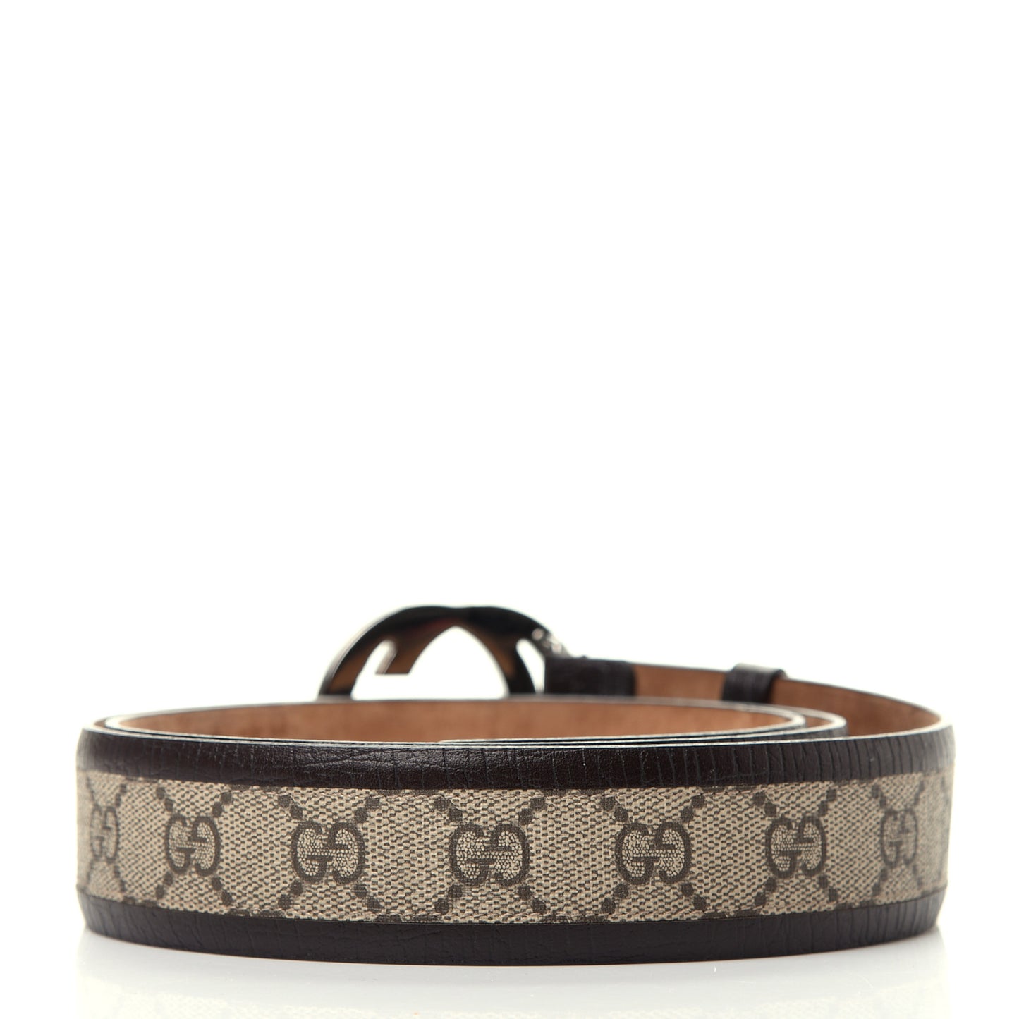 GG Supreme Monogram Niagara Lux Calfskin Interlocking G 40mm Belt 110 44 Beige Ebony Cocoa