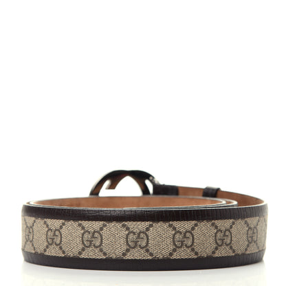 Gucci GG Supreme Monogram Niagara Lux Calfskin Interlocking G 40mm Belt 110 44 Beige Ebony Cocoa 2 of 5