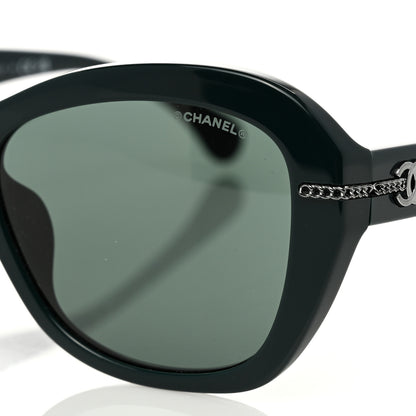 Chanel Acetate Polarized CC Butterfly Sunglasses 5510 Dark Green 7 of 8
