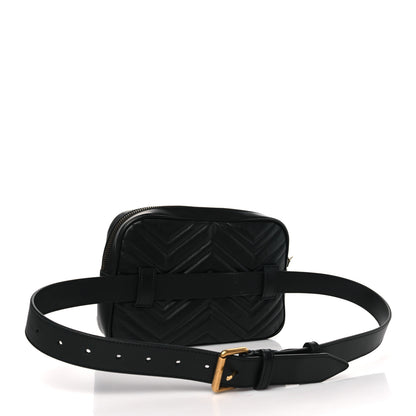 Gucci Calfskin Matelasse Mens GG Marmont Belt Bag 80 32 Black 3 of 10