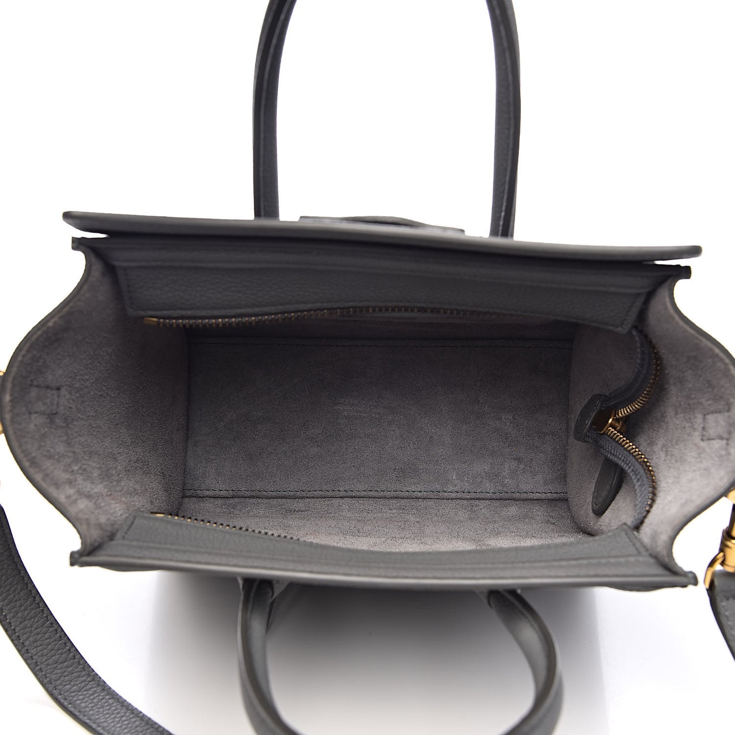 Drummed Calfskin Nano Luggage Kohl
