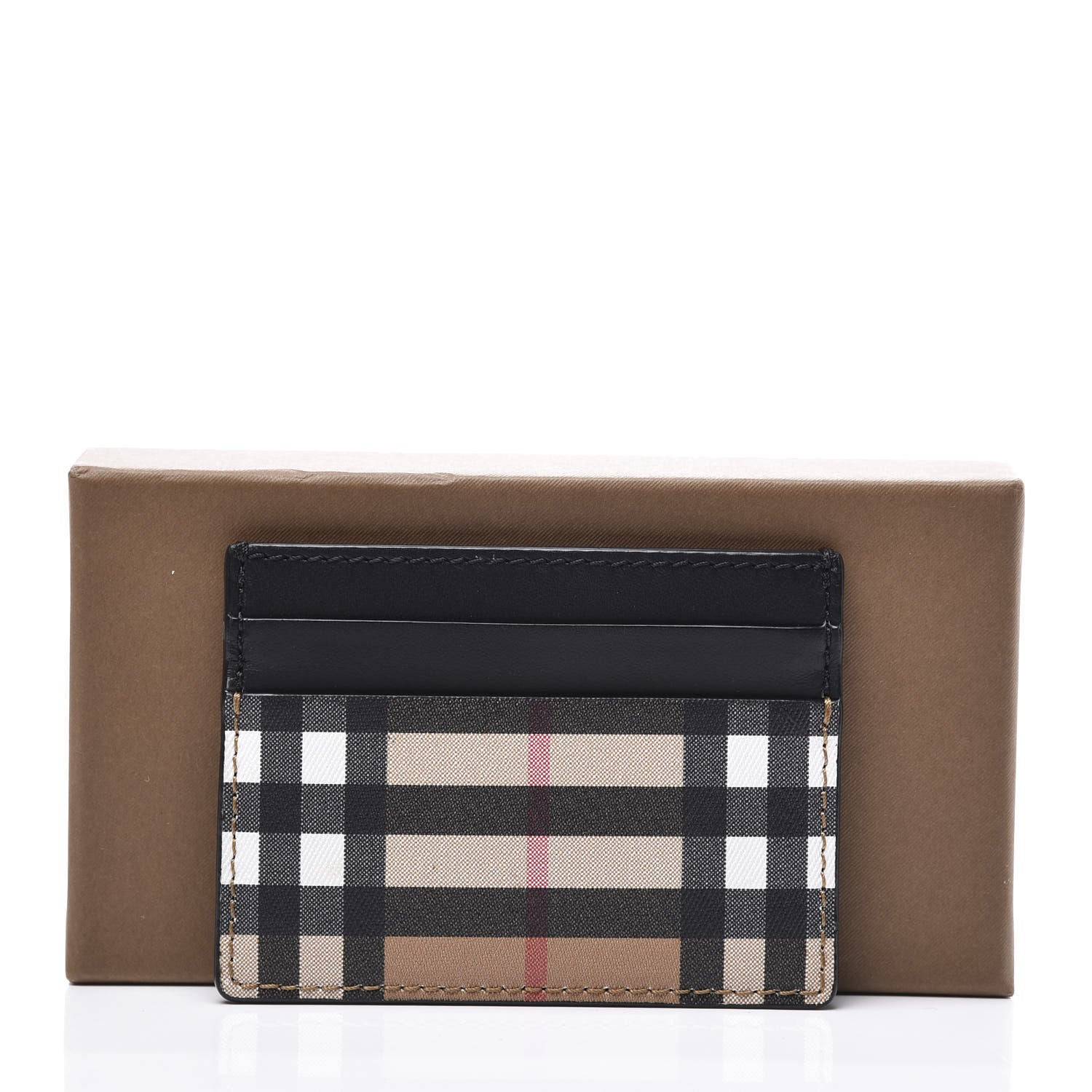 Burberry Vintage Check Calfskin Card Case Black 8 of 8