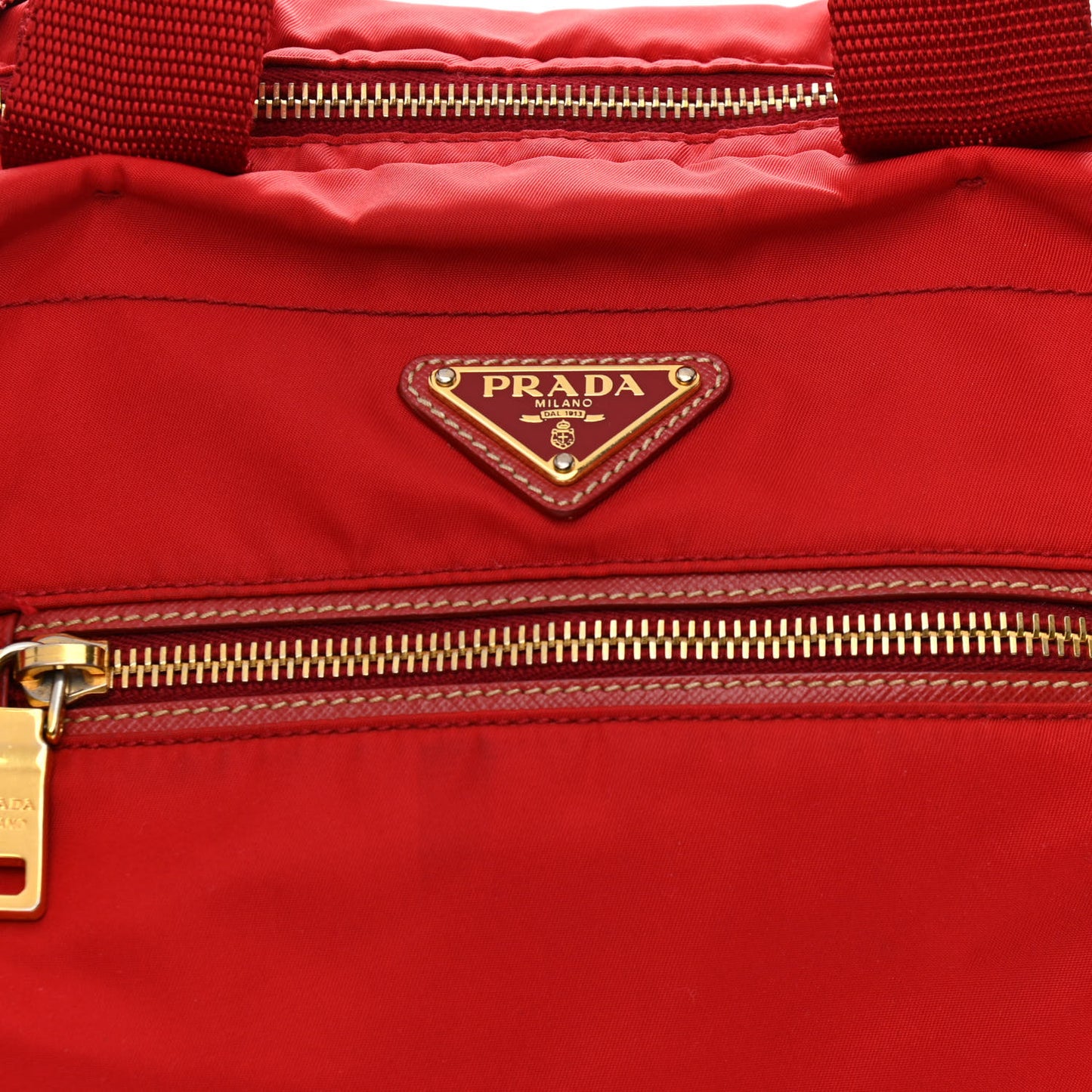 Tessuto Nylon Saffiano Shoulder Bag Rosso