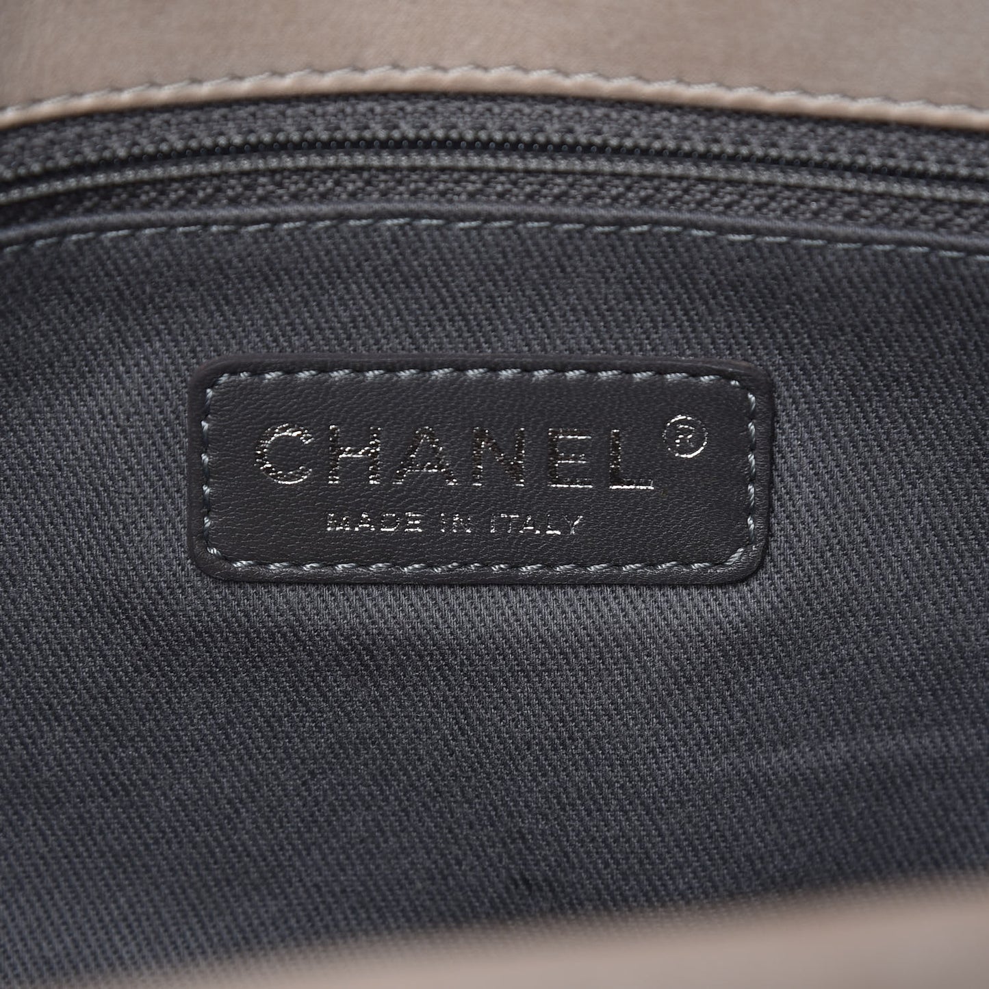 Iridescent Calfskin Glint Flap Beige