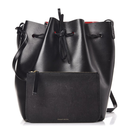 Mansur Gavriel Vegetable Tanned Calfskin Bucket Bag Black Flamma 1 of 13