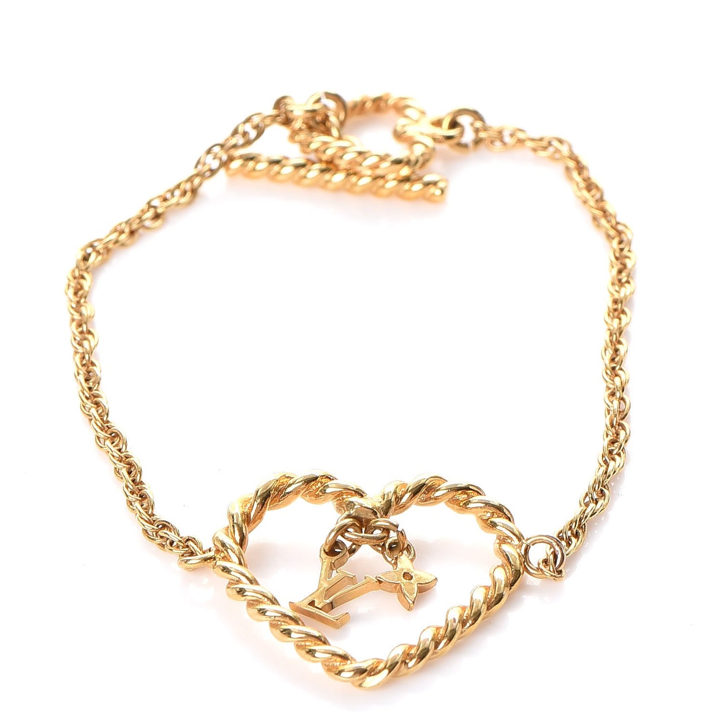 LV Fleur Heart Toggle Bracelet Gold