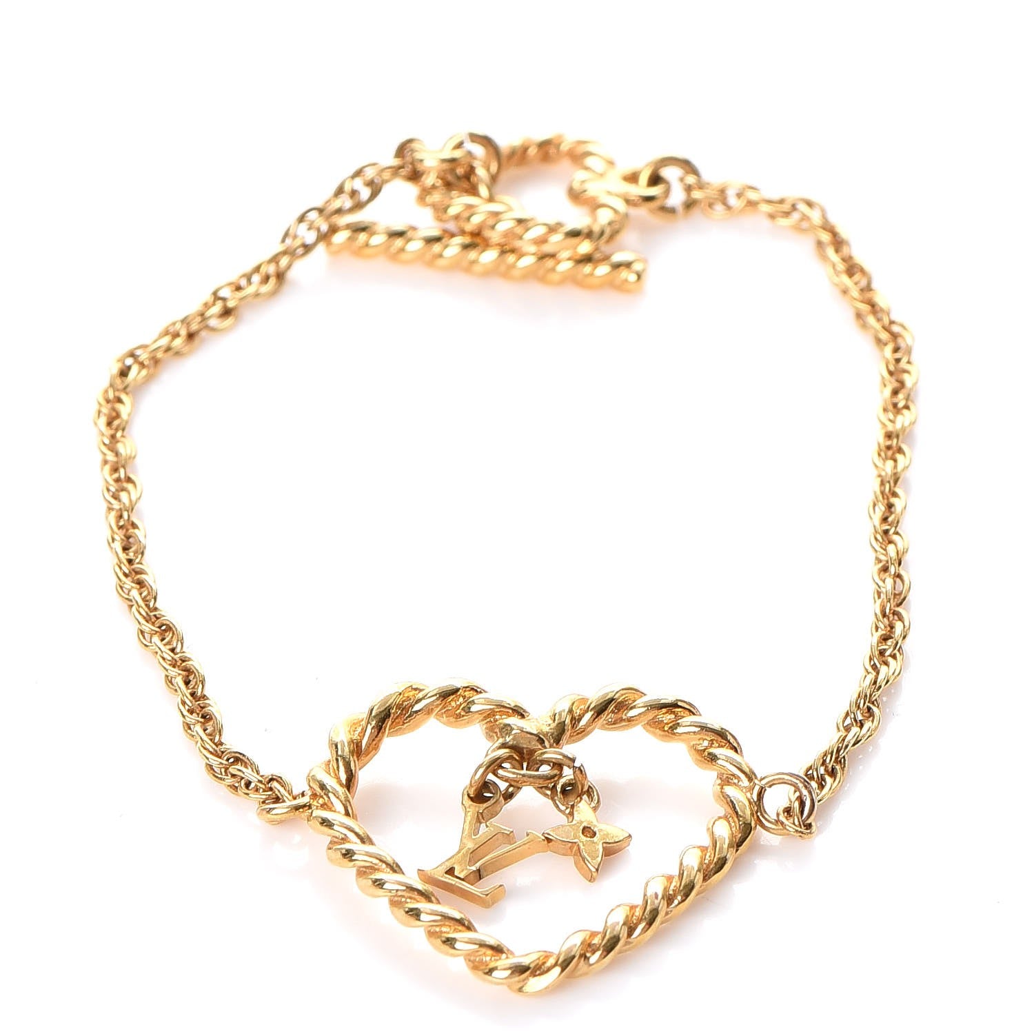 Louis Vuitton LV Fleur Heart Toggle Bracelet Gold 4 of 7